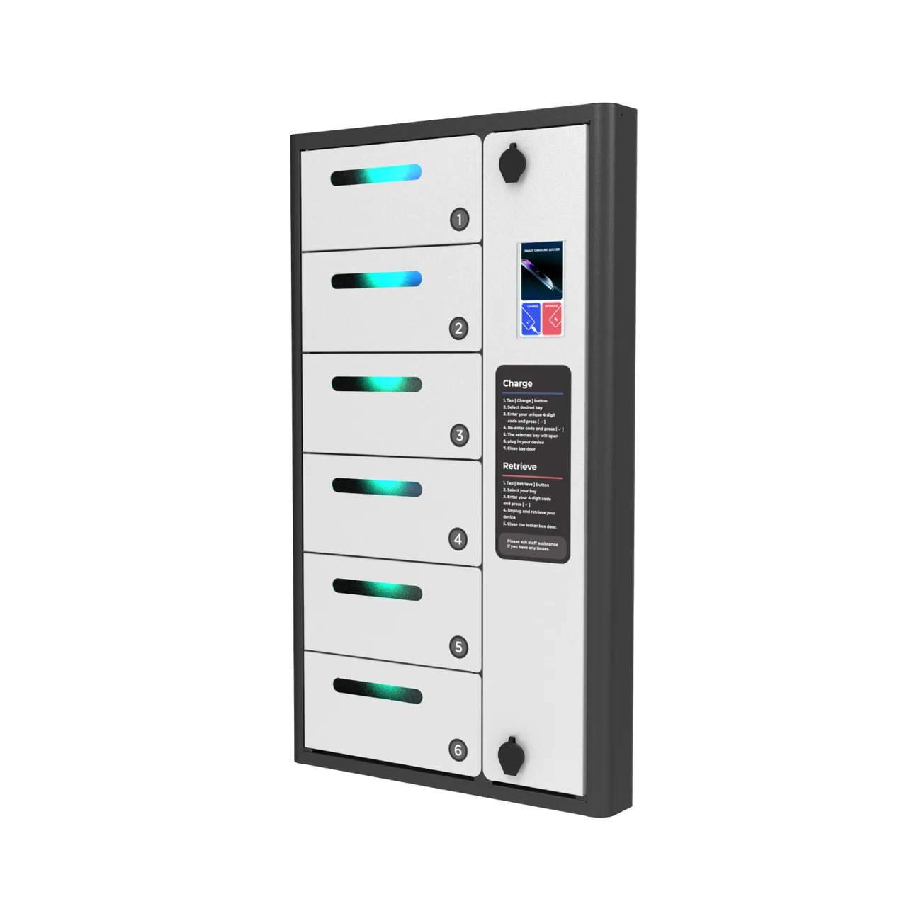 ZEN 6-bay outdoor phone charging locker