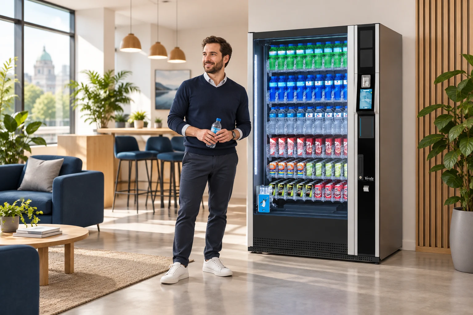 G-Drink cold beverage machines in a modern workplace lounge