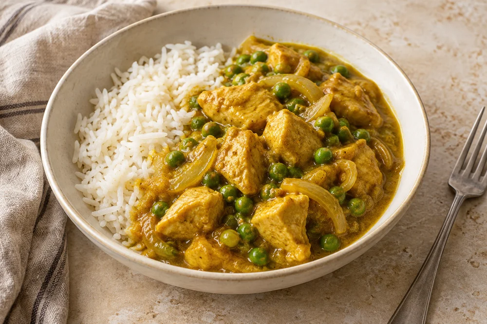 Chinese Chicken Curry & Rice — AI serving suggestion