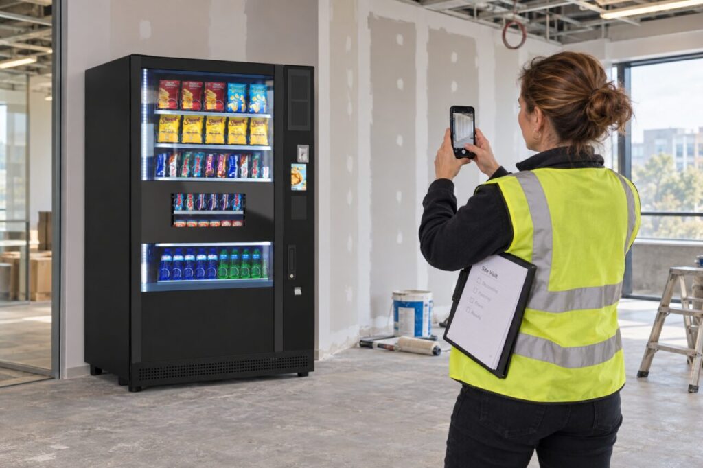 Coordinator records unfinished site work affecting vending installation