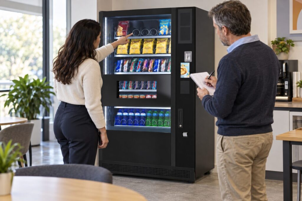 Site host records a low-stock selection at a vending machine