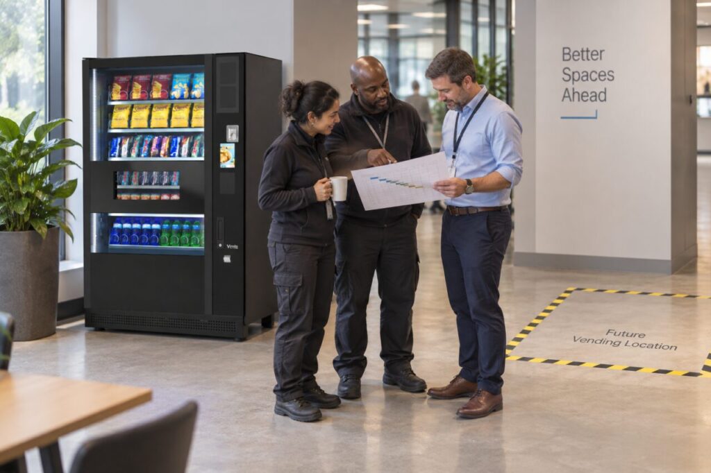 Facilities team plans the transition between old and new vending equipment