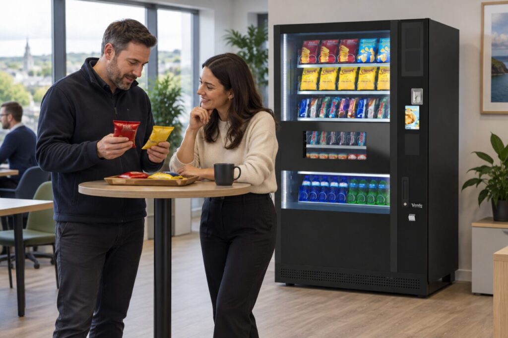 Operator and customer compare snack pack sizes