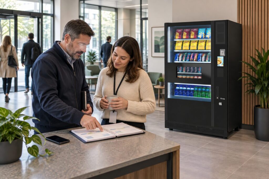 Building coordinator plans shared access for vending installation