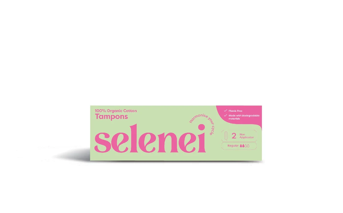 Selenei Organic Non-Applicator Tampons vending pack