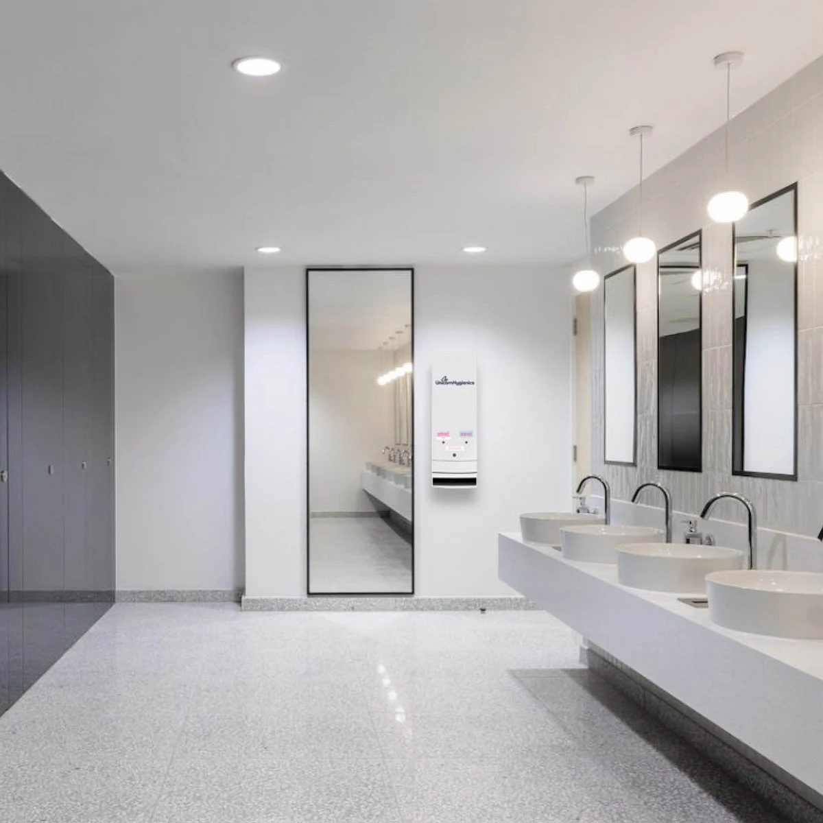 Freeserve Plus dispenser in a contemporary shared washroom