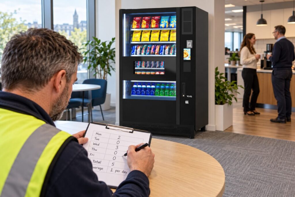 Operator includes zero-sales days in a vending worksheet