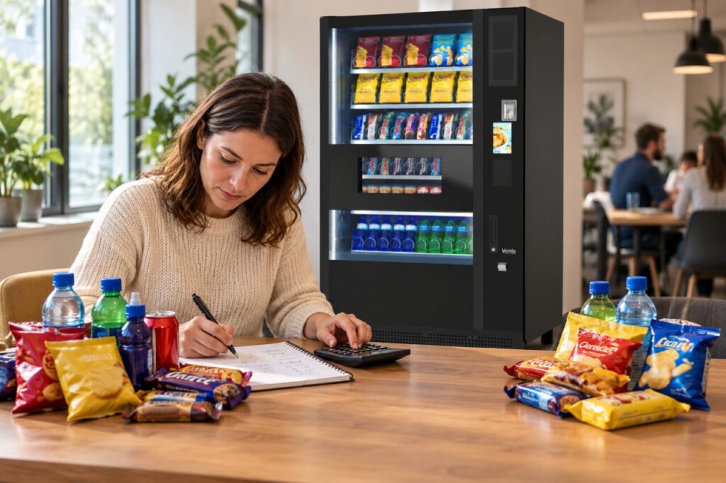 Operator calculates contributions from snack and drink product groups.